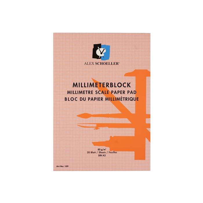 Alex Schoeller أليكس شولر قالب ميليميتري A3 80 جم 20 ورقة أحمر