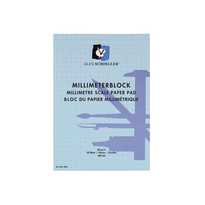 Alex Schoeller أليكس شولر قالب ميليميتري A4 80 جرام 20 ورقة أزرق