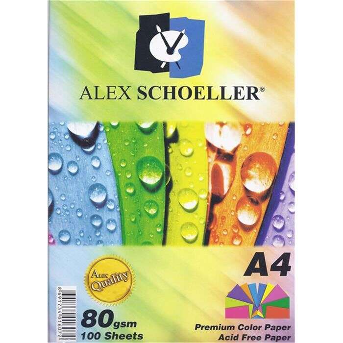 Alex Schoeller ورق ملون من أليكس شولر 80 جرام مقاس A4 100 قطعة قلم تحديد باللون الأخضر
