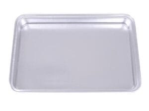 Almetal صينية بقلاوة مربعة رفيعة من المعدن للاستعمال مرة واحدة، 20x30x3 سم