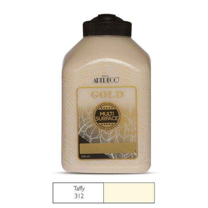 Artdeco طلاء ارتديكو ذهبي متعدد الأسطح أكريليك ساتان 500 مل تافي 312