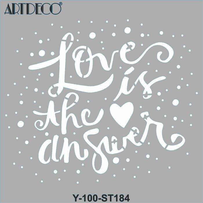 Artdeco ارتديكو استنسل 30x30 سم الجواب هو الحب