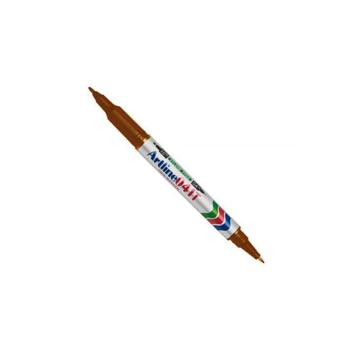 Artline 041t قلم دائم برأس مزدوج بني