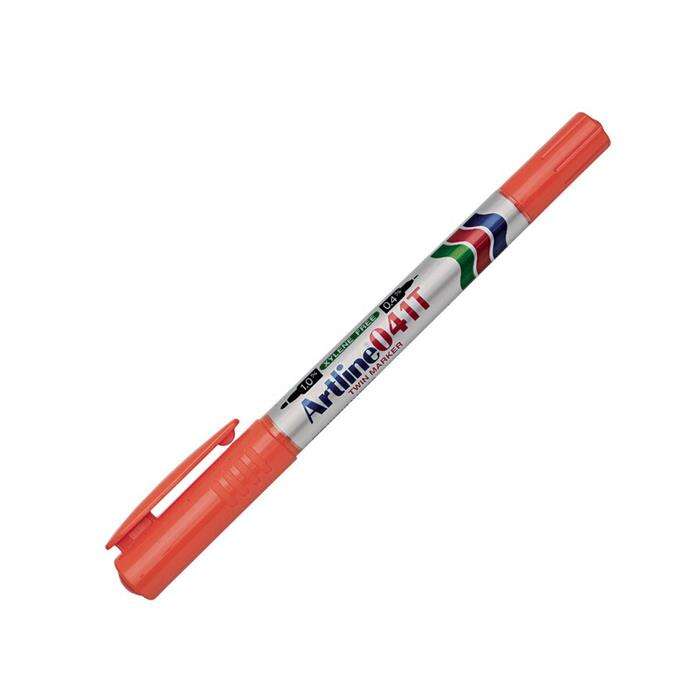 Artline 041t قلم دائم ذو طرف مزدوج أحمر