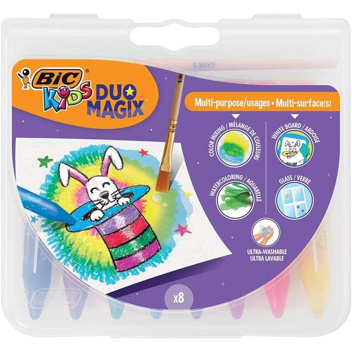 Bic فرشاة بيك كيدز ديو السحرية للتلوين بـ 8 ألوان هدية