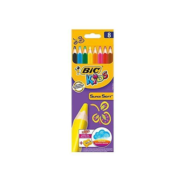 Bic بيك كيدز جامبو دراي كولور 8 عبوات