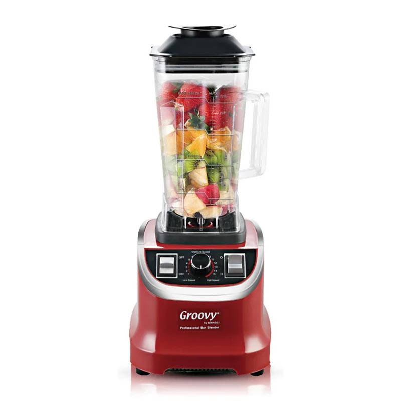 Biradlı بيرادلي Grv-800 خلاط بار احترافي، 2 لتر، 1800 واط، أحمر