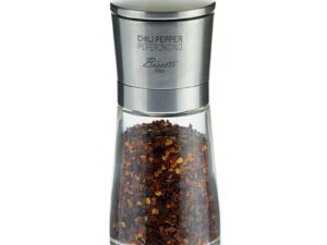 Bisetti مطحنة فلفل حار زجاجية من بيسيتي لا سبيتسيا بمقبض فولاذي، 14.5 سم