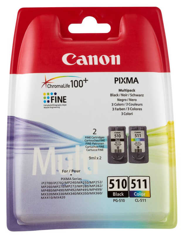 Canon خرطوشة كانون Pg-510 + Cl-511 كومبو متعددة العبوات