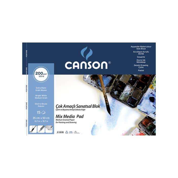 Canson قالب فني كانسون متعدد الأغراض 35x50 سم 200 جم 15 ورقة