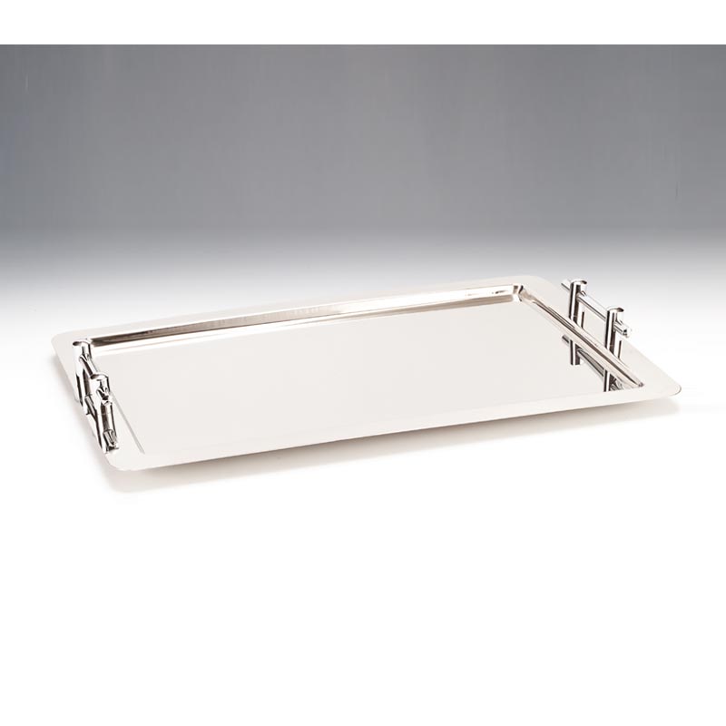 Zicco زيكو Zcp-068 صينية تقديم ستيل بمقابض، 62x42 سم