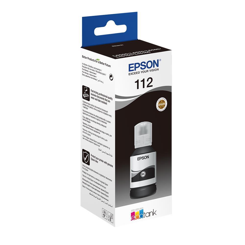 خرطوشة الحبر الأسود Epson T112 (c13t06c14a) Ecotank L15150-l15160