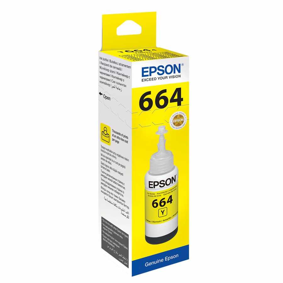 Epson إبسون T6644 L100/ L200/ L300 (c13t66444a) حبر أصفر 70 مل