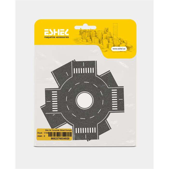Eshel نموذج إيشيل بمقياس 1:100 دوار مستقيم ومستدير مقاس 150×150 مم قطعتين كرتون