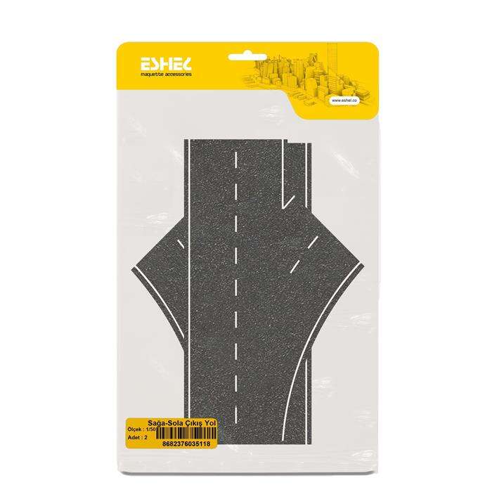 Eshel نموذج إيشيل بمقياس 1:50 من الورق المقوى للأرضية الإسفلتية، مخرج يسار ويمين