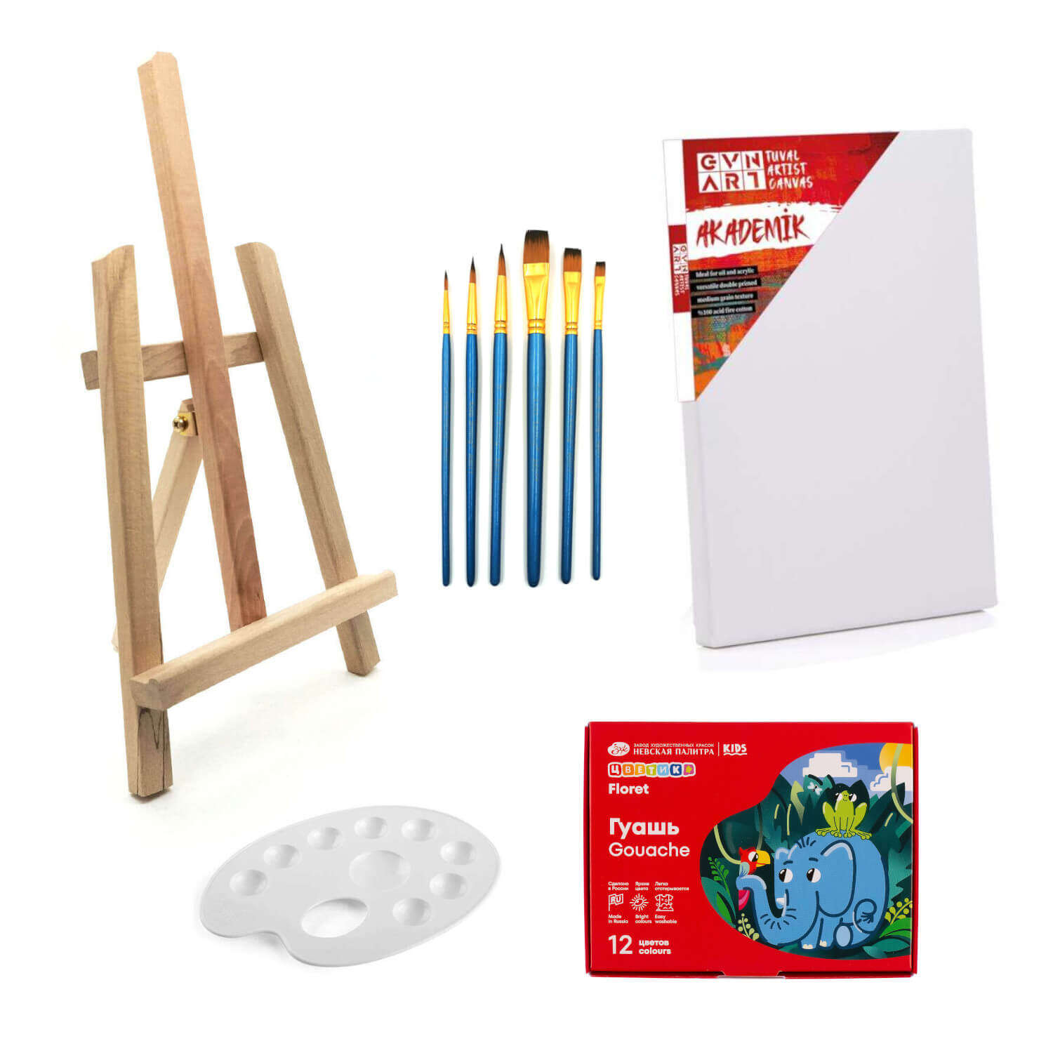 Gvn Art فلوريت طقم ألوان جواش لسطح المكتب 15 مل 12 قطعة 25x35 سم