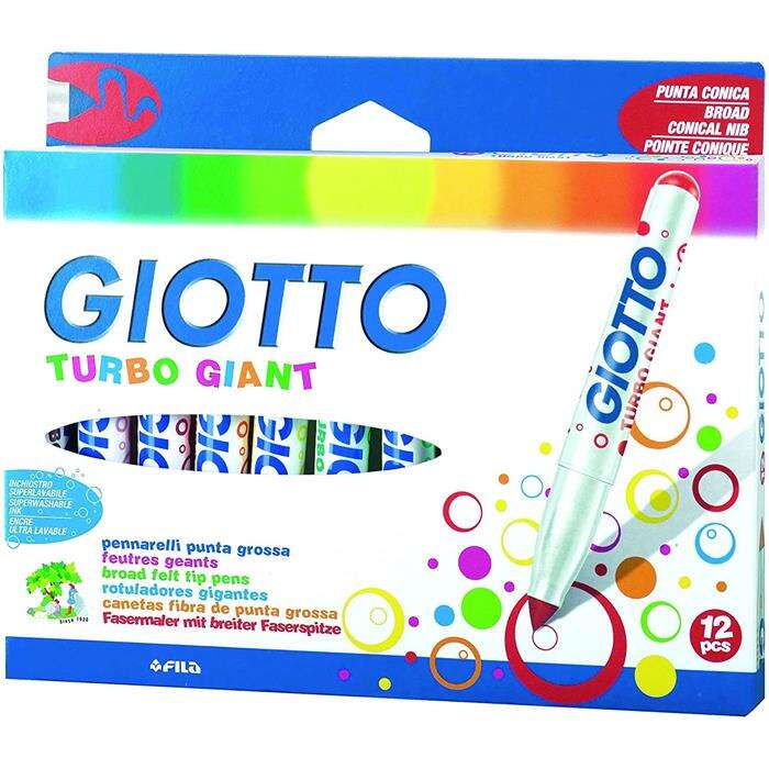 Giotto مجموعة أقلام جيوتو توربو العملاقة ذات الرأس اللباد 10 ألوان