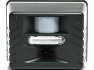 POOLLINE طارد الحيوانات من بول لاين مع 3 تأثيرات للتحكم عن بعد (الضوء والصوت والصوت الفائق)