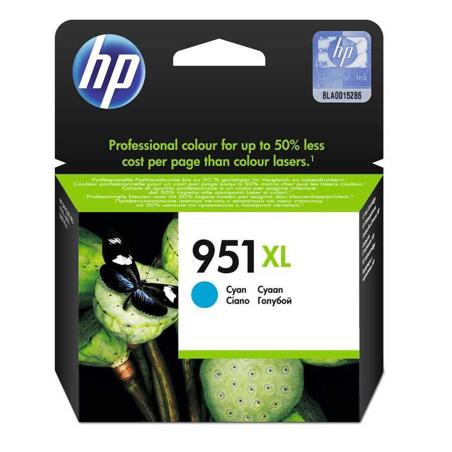 خرطوشة HP 951xl Cn046ae أصلية زرقاء عالية السعة