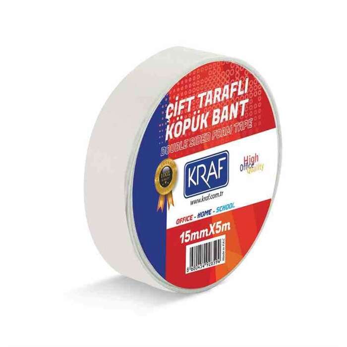 Kraf شريط فوم مزدوج الجوانب من كراف 15 مم × 5 م