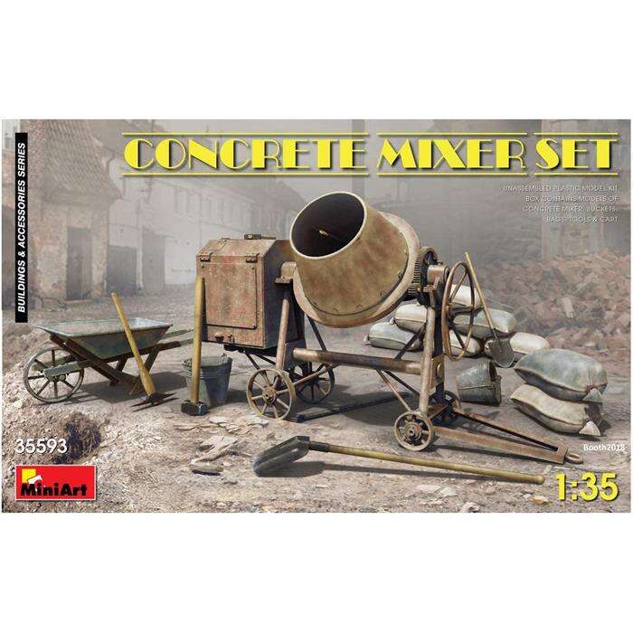 Miniart Maket مجموعة خلاط خرسانة نموذج Miniart 1:35 مقياس N:35593
