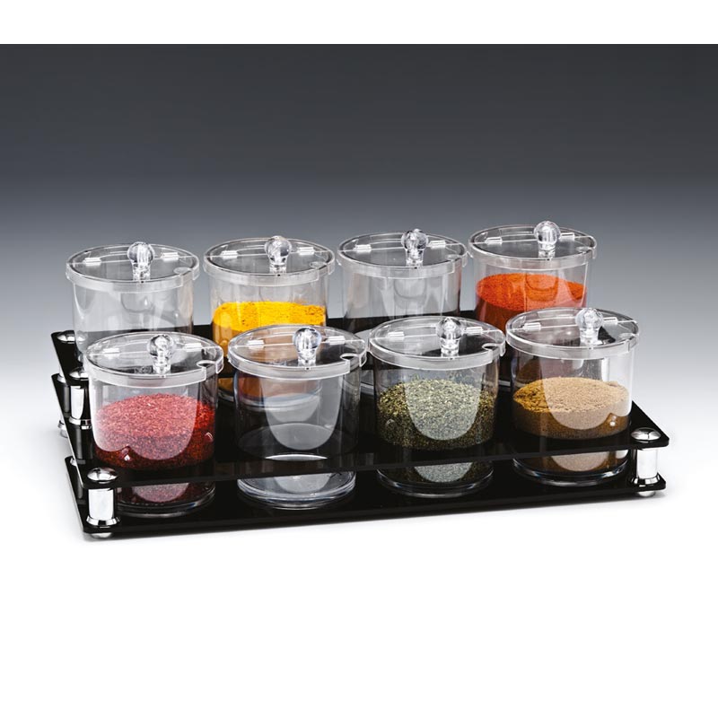 Zicco Zcp-527 وعاء صلصة بولي كربونات، مربى، حامل برطمان توابل، 49x27x18 سم